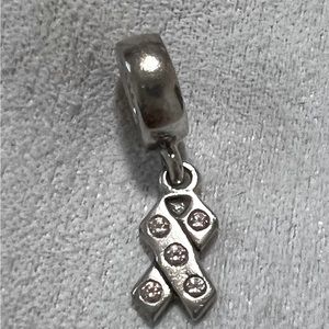 Authentic Retired Pandora Pink Ribbon Charm